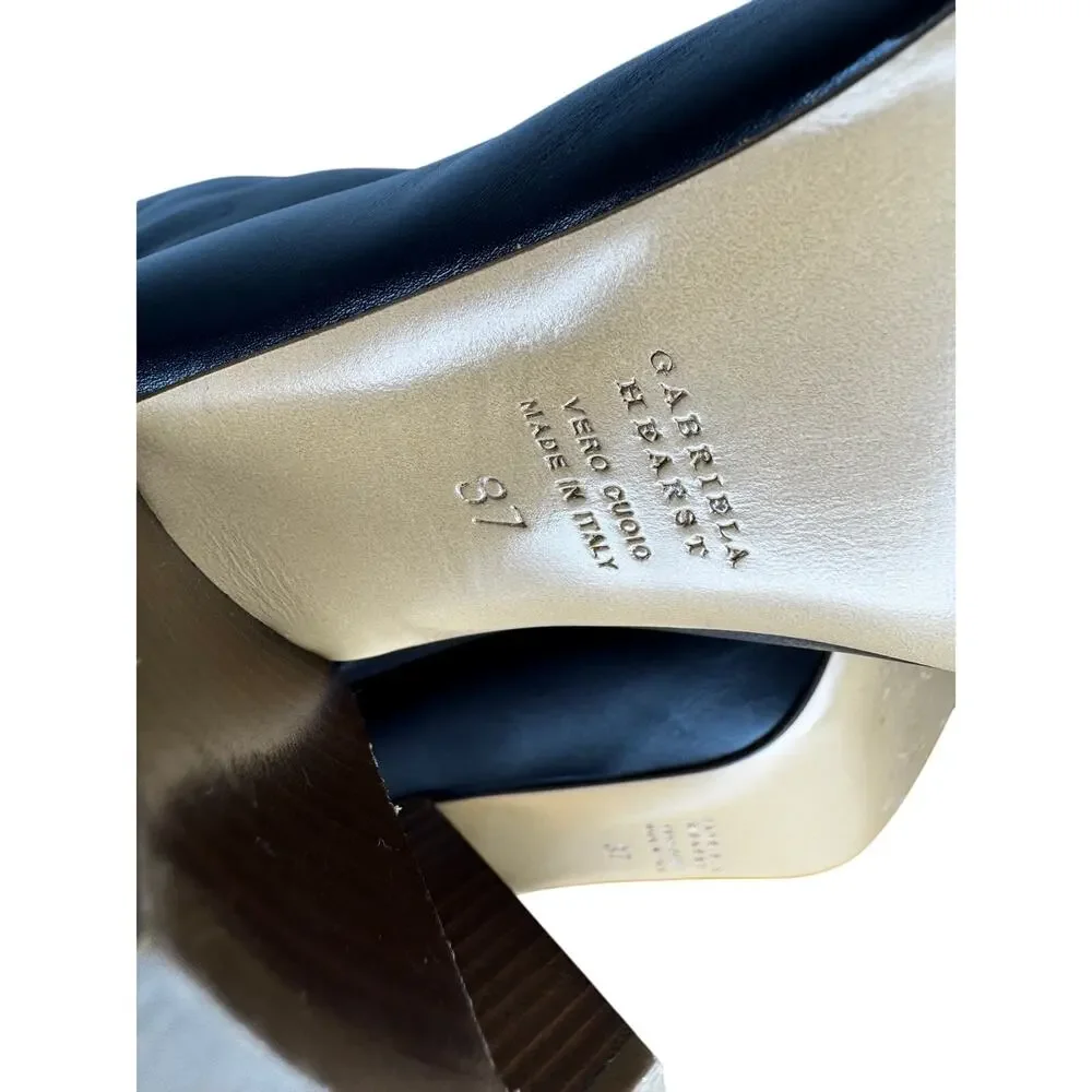 Gabriela Hearst Black Cora Calfskin Leather Knee-High Boots EU 37 Riding Style - Picture 8 of 11